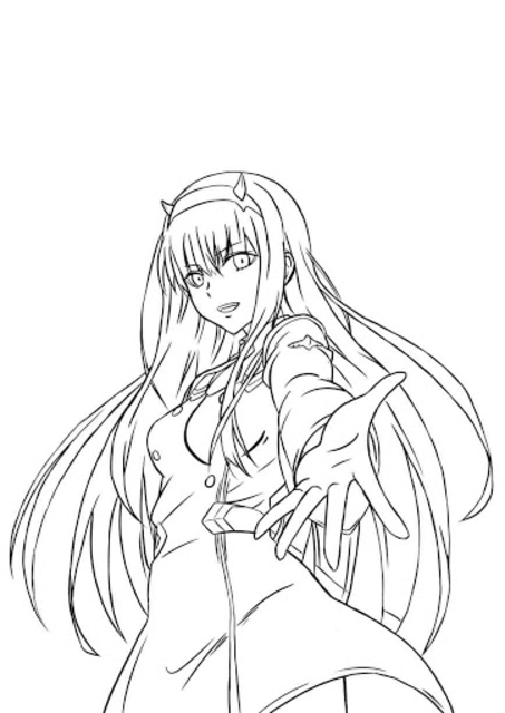 Zero two coloring pages
